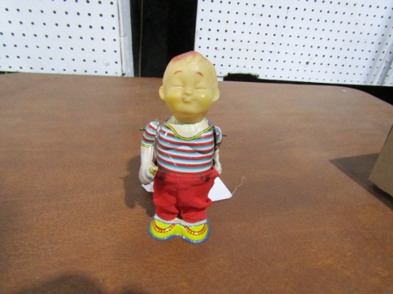 MIK UNI TIN WIND UP BOY TOY MADE IN JAPAN WORKS