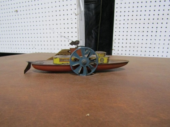MADE IN ENGLAND TIN TOY PADDLE BOAT