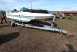#1510 1983 18' HURRICAN DECK BOAT 100 MERCURY T STROKE WITH 1990 CONTINENTA