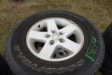 #5104 GOODYEAR 4 WRANGLER TIRES P255 75R17 ON JEEP RIMS 5 LUG
