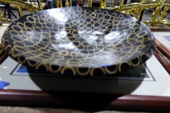 LARGE CONTEMPORARY WOODEN BOWL APPROX 24 INCH ACROSS