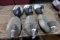 6 CORK BLUE BILL DECOYS LIFE SIZE CARVED WOODEN HEADS PLYWOOD BOTTOMS