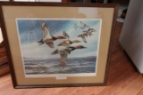 PRINT BY JAMES A MEGER DUCKS UNLIMITED 1985 COMPANION ARTIST CATCH THE WIND