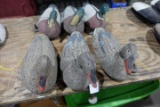 6 LIFE SIZE CORK MALLARD DECOYS CARVED WOODEN HEADS PLYWOOD BOTTOMS WITH KE