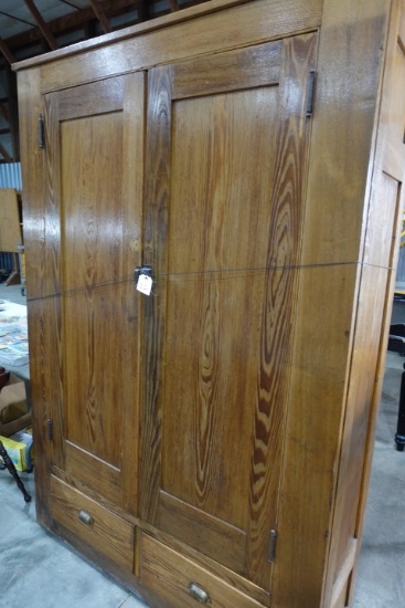 ANTIQUE ARMOIRE 2 DRAWER 2 DOOR APPROX 79 INCH X 54 INCH X 18