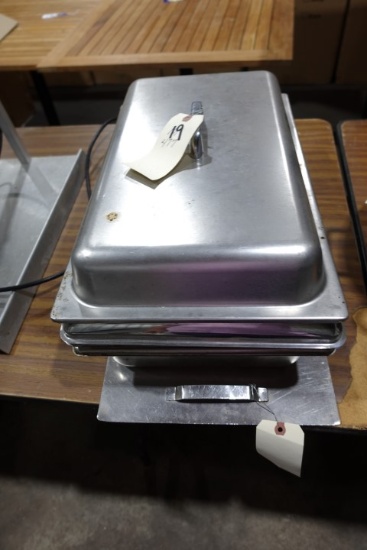 TWO LARGE STAINLESS STEEL DROP IN INSERTS WITH LIDS