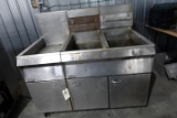PITCO DOUBLE FRYER WITH DUMP STATION GAS ON CASTERS