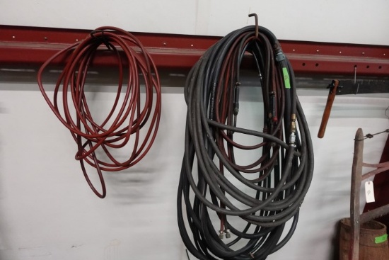 LOT OF TORCHES HOSES GARDEN HOSES AND AIR HOSES