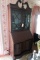 ANTIQUE MAHOGANY SLANT FRONT SECRETARY DESK WITH CLAW FEET LATTICE FRAMED G