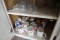 CONTENTS OF CABINET INCLUDING AMERICAN FOSTORIA MUGS CLEAR GLASS ETC