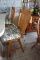 PAIR HARDWOOD HIGH BACK SWIVEL BAR STOOLS