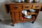 TEA CART WITH TWO DRAWERS TWO TIERS ON CASTERS