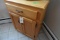 OAK WORK TABLE WITH SINGLE DRAWER DOUBLE DOOR 25 X 16 X 30 INCH TALL