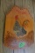 WOODEN SIGN WELCOME WITH HAND PAINTED ROOSER APPROX 16 INCH X 11