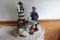 TABLE LOT INCLUDING CAPTAIN FIGURINE LIGHTHOUSE SEAGULLS AND BIRDS