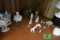 SHELF LOT MINIATURE ANIMALS VICTORIAN FIGURINES HEART SHAPED JEWELRY BOX