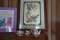 2 SHELF LOTS INCLUDING ARTIFICIAL PLANTS MINIATURE TEA SET PICTURE FRAMES A