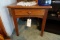 OAK SINGLE DRAWER END TABLE WITH CONTENTS RADIO ETC