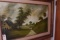LARGE OIL ON CANVAS LANDSCAPE SCENE FRAMED 47 X 35