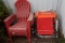 4 BEACH CHAIRS AND 3 PLASTIC YARD CHAIRS