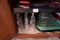 CONTENTS OF CABINET INCLUDING SERVING PCS CHAMPAGNE GLASSES TRAYS AND MORE