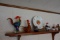 CONTENTS OF SHELF INCLUDING ROOSTERS STRAWBERRY DISH AND STRAWBERRY SIGN