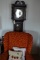 GRANDFATHER CLOCK BY NEW ENGLAND CLOCK WESTERN GERMANY WITH WINGBACK CHAIR