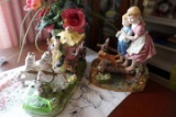 3 PC INCLUDING ANDRE FIGURINE 7591 HORSE AND CARRIAGE FIGURINE AND FLORAL A