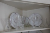 CONTENTS OF CORNER CUPBOARD LARGE SET BAVARIA CHINA APPROX 80 PCS AND CRYST