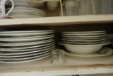 CONTENTS OF KITCHEN CABINET INCLUDING STRAWBERRY DISHES BOWLS GLASSES AND S