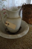ANTIQUE WASH BOWL AND PITCHER