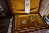 JEWELRY BOX WITH COSTUME JEWELRY