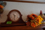 CONTENTS OF MANTEL INCLUDING HOWARD MILLER CLOCK AND FALL DECORATIVES INCLU