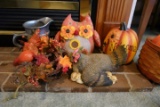 FALL DECORATIVES INCLUDING LONGABERGER BASKETS PUMPKINS HEN AND MORE