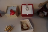 SHELF LOT CHRISTMAS JEWELRY MINIATURE COLLECTIBLES