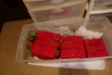 SEVERAL CABINETS AND LOT OF CHRISTMAS DECORATIVES
