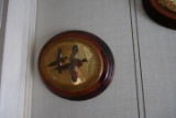 2 FRAMED BRASS PCS PHEASANT DESIGN