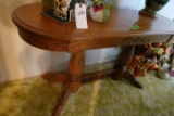 OVAL OAK CONSOLE TABLE APPROX 48 INCH LONG X 17 X 26 TALL