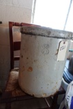 8 GALLON SALT GLAZE CROCK WITH FLEA BITES AND MINOR CRACKS