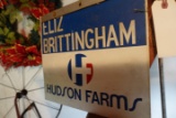 ELIZ BRITTINGHAM HUDSON FARMS 2 SIDED METAL SIGN