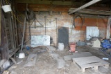 CONTENTS OF ROOM INCLUDING HORSE GEAR HOSES STEEL WHEEL BARREL TOOLS ETC