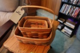 SET OF THREE LONGABERGER BASKETS