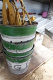 4 10 QT GALVINIZED BUCKETS AND EXT CORD