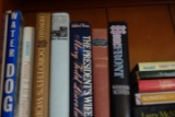 CONTENTS OF SHELF INCLUDING HARD BACK BOOKS PRESIDENTS WIVES ROBBING THE BE