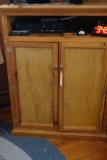 PINE WOOD ENTERTAINMENT CENTER APPROX 49 INCH TALL X 36 INCH WIDE X 24 INCH