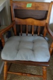 HARDWOOD ARM CHAIRS WITH TV TABLES