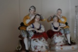 SHELF LOT EARLY ENGLISH STYLE FIGURINES