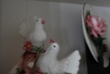 SHELF LOT LOVE BIRDS ROSES STONE ELEPHANY COOKIE JAR