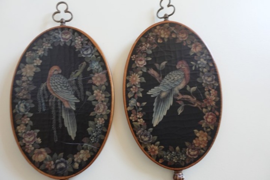 PAIR OF REPRODUCTION PRINT ON OVAL FRAMES APPROX 15 INCH