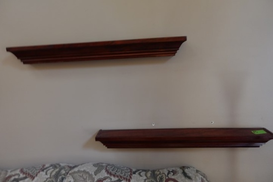 PAIR OF WALL SHELVES APPROX 24 INCH X 5 INCH